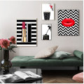 Posters Prints Vintage Canvas Painting Black Perfume Wall Pictures For Living Room Fashion Art Couture Red lips Home Decoration