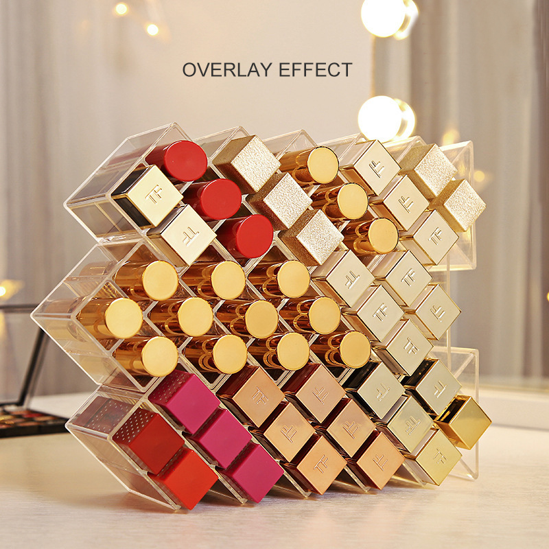 Lipstick Storage Rack Box Acrylic Display Stand Makeup Organizer Multi-cell Boxes Cosmetic Lipstick Jewelry Rack Case Holder New