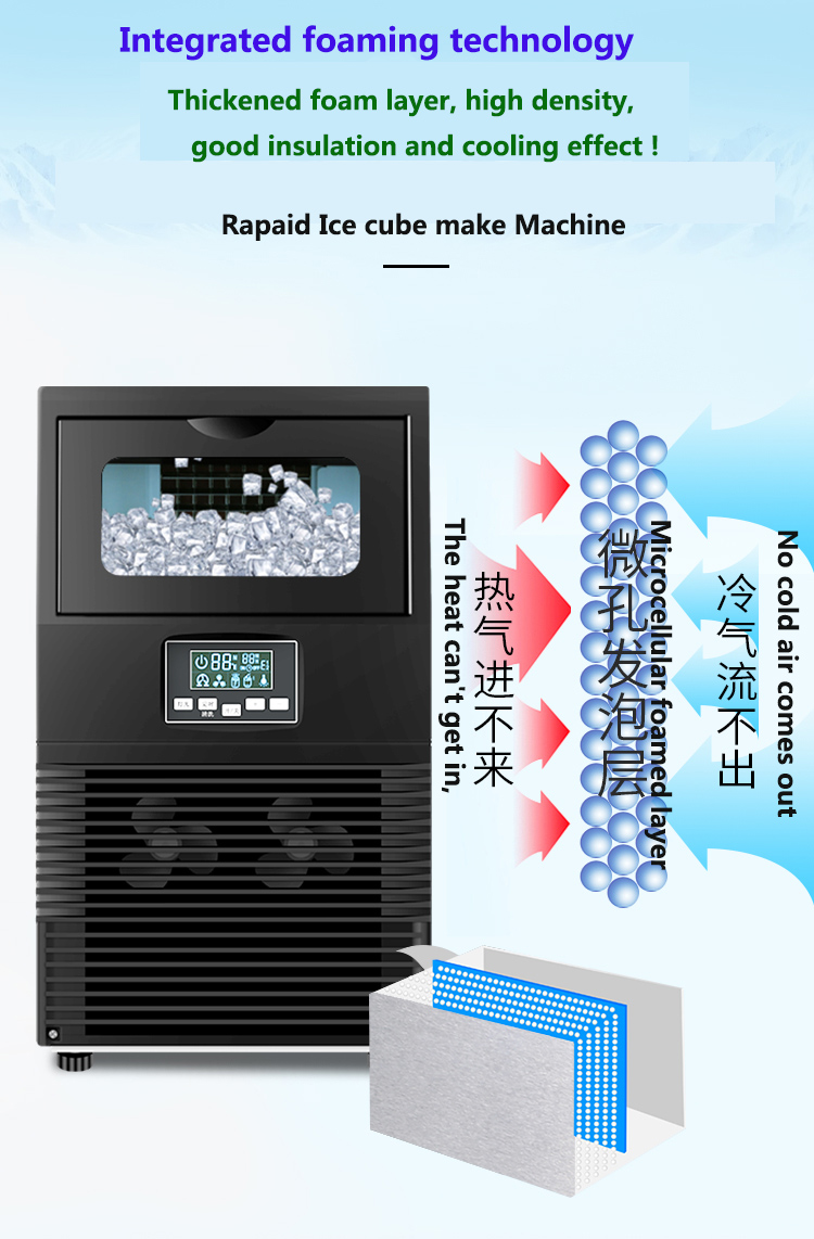 55kgs/dayHOT Ice Making Machine Commercial Cube Ice Maker Automatic, Household Ice Cube Making Machine for Bar,CoffeeMilk shop,