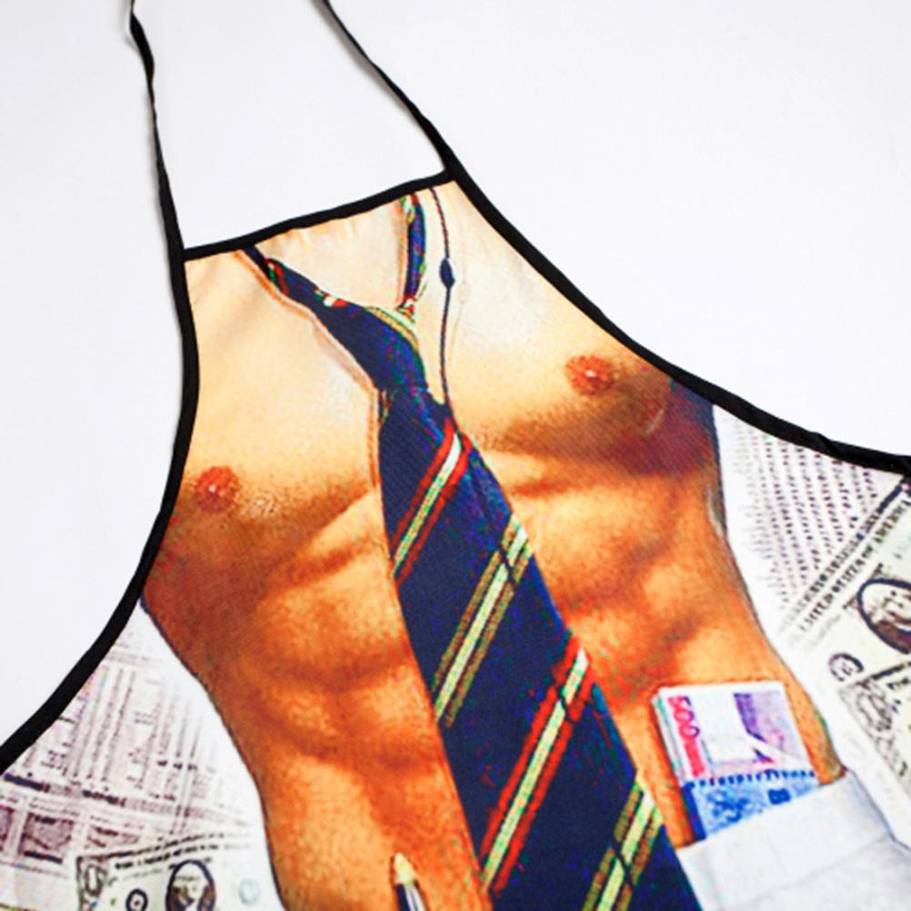 Novelty Cooking Kitchen Apron Sexy Business Man Printed Apron Cooking Grilling BBQ Apron