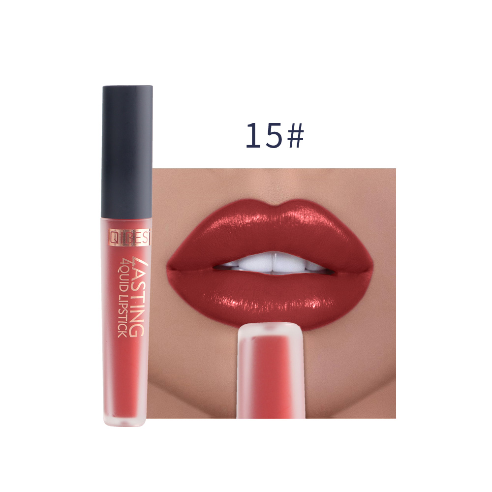 Qibest Matte Liquid Lipstick Waterproof Lip Gloss Makeup Matte Lip Gloss 8 Color Makeup Lip Tint Maquiagem Comestics Make-up