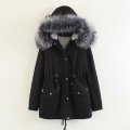 2020 New Women's Winter Big Fur Thick Windbreaker Parka Winter Long Hooded Fur Down Parka Loose Plus Size Female Jacket Coat