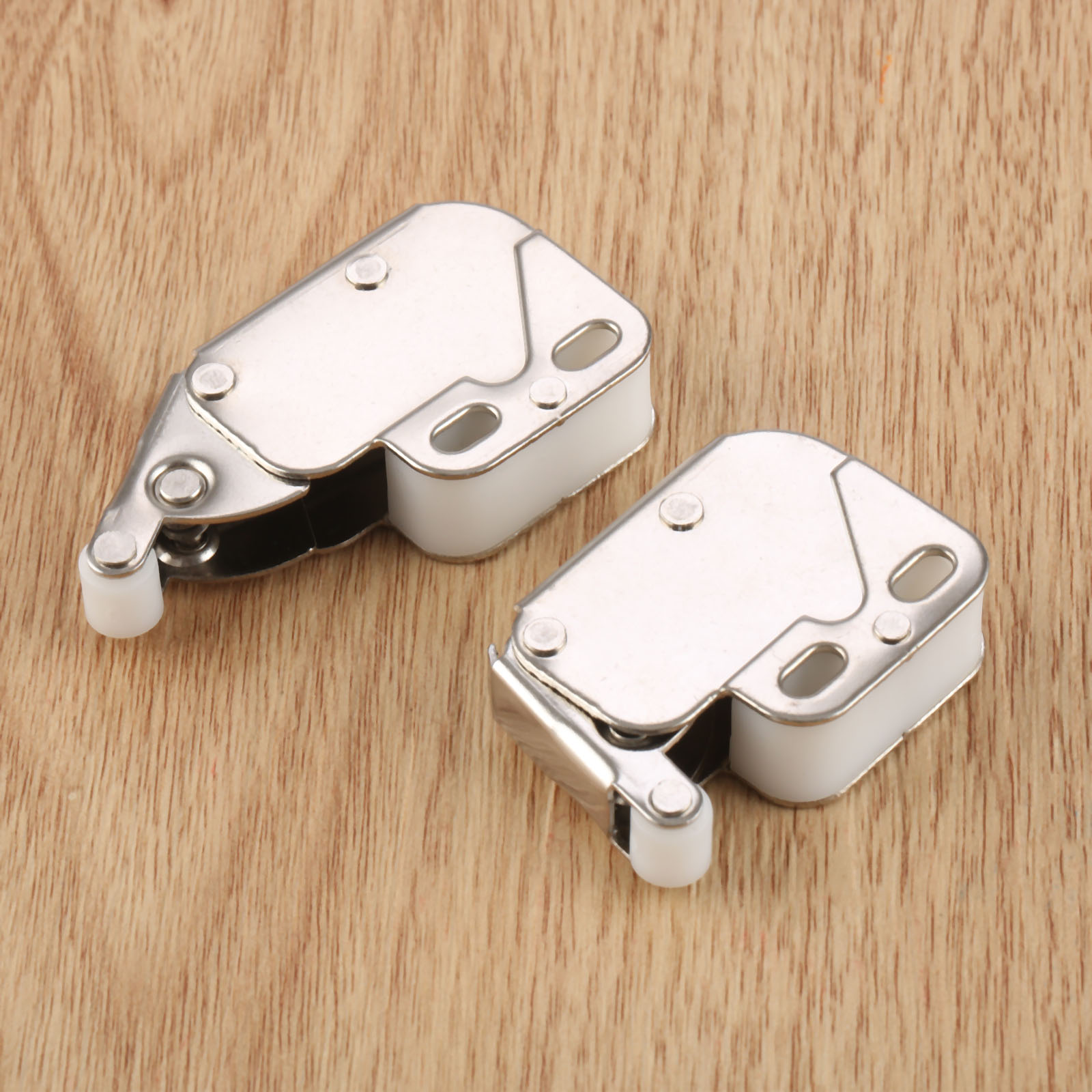 DRELD 2Pcs Mini Push Catch Latch Cabinets Lock Furniture Security Lock Caravan Motorhome Cupboard Doors Push Touch Release Latch