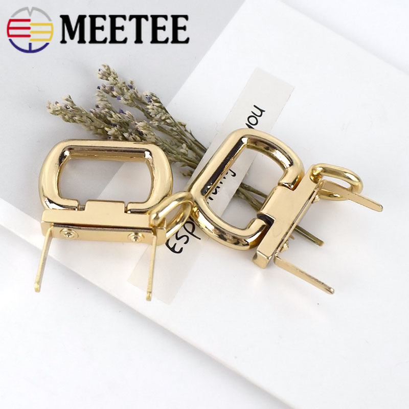 Meetee 2/4pcs Metal Handbag Clasp Buckle O Ring Handles Straps Chain Hook Buckles DIY Hardware Bag Hanger Connector Accessories