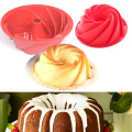 Large Spiral Shape Food Grade Silicone Bundt Cake Mold Pan 3d Fluted Mould Form Bread Bakery Baking Tools Bakeware