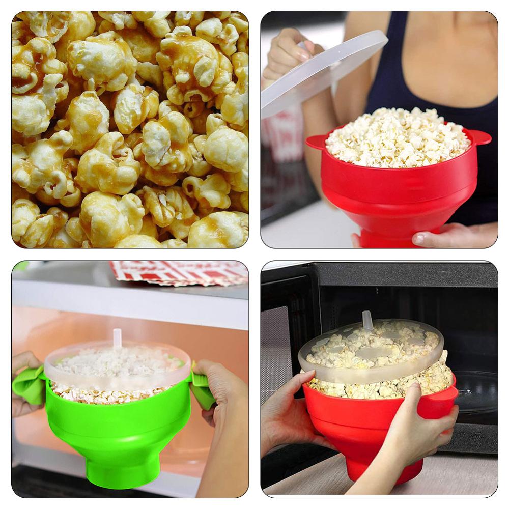 Microwaveable Silicone Popcorn Popper BPA Free Collapsible Hot Air Microwavable Popcorn Maker Bowl Use In Microwave Oven