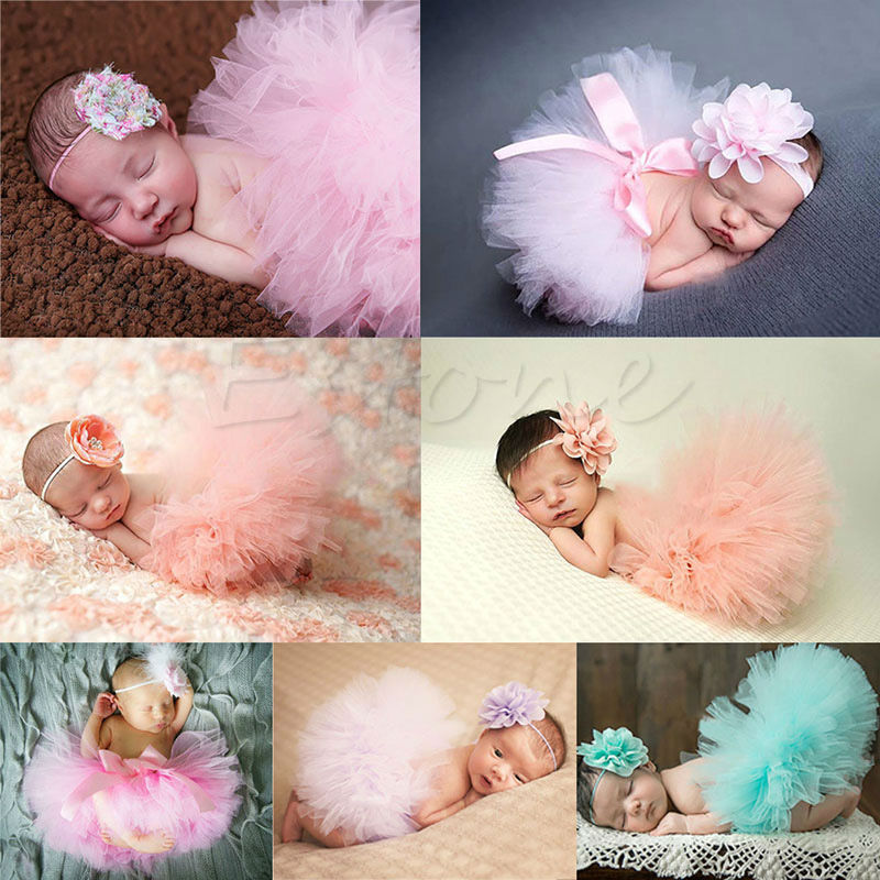 Girls Baby Tutu Skirts Puffy Skirts Toddler/Infant Short Cake Skirt Children Princess Headband Photo Prop Costume Outfit