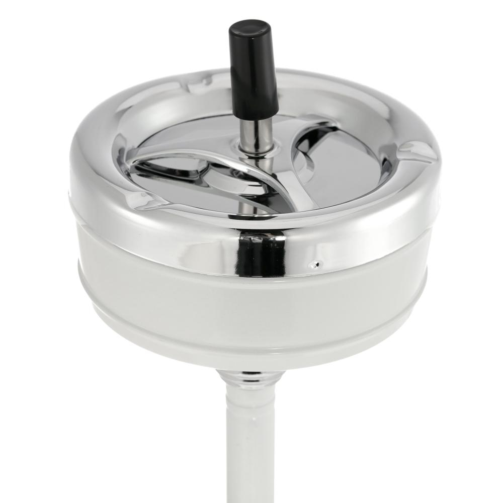 Floor Standing Ash Tray w/ Lid Stainless Steel Adjustable Height Smoking Ashtray Vertical Rotating Cigarette Detachable Ashtrays