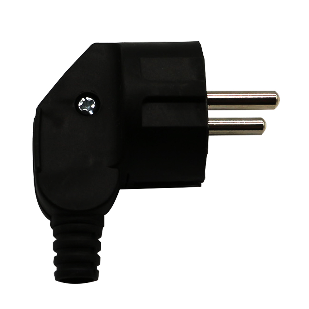 Elbow black white 16A 250V PP flame retardant EU German France 2 pins wiring assembly plug Europe power Adaptor detachable plug
