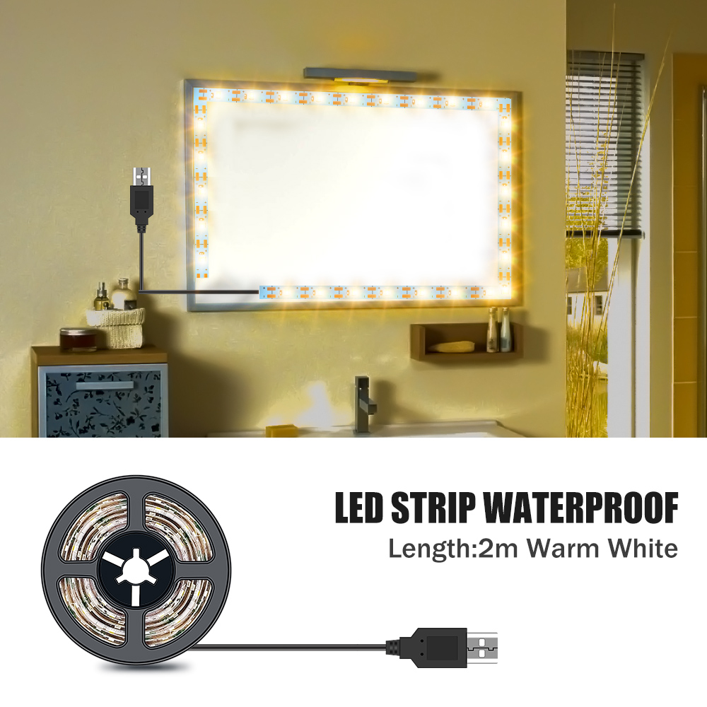 LED Dressing Table Makeup Light USB 5V Cosmetic Lamp Hollywood 5 4 3 2 1 0.5 M Vanity Mirror Lights LED Waterproof Flexible Lamp
