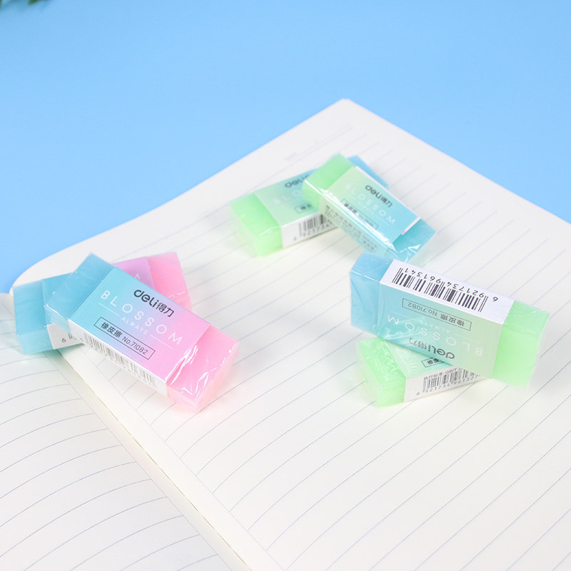 3 pieces of Deli high quality jelly translucent eraser art sketch eraser student eraser learning sample office stationery