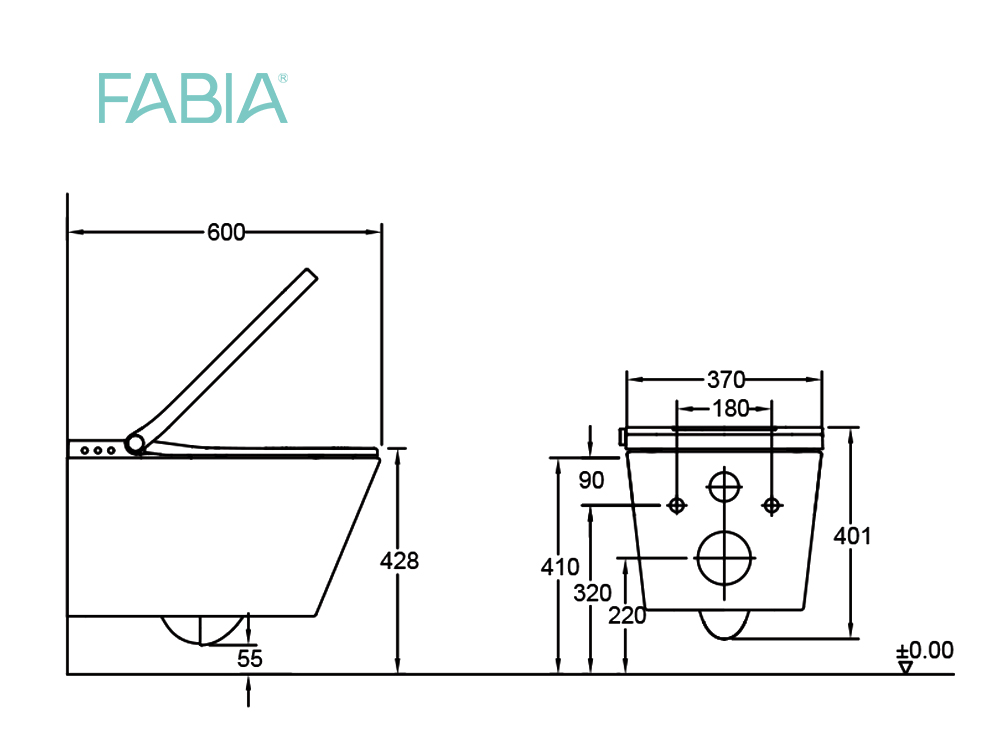 auto flush smart toilet size