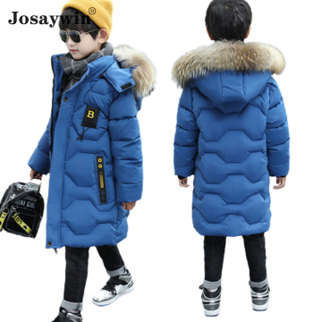 Winter Jacket Kids Boys Fur Hooded Snowsuit Parkas For Teenagers Boys Thick Warm Long Coat For Boys Jacket Children Clothes