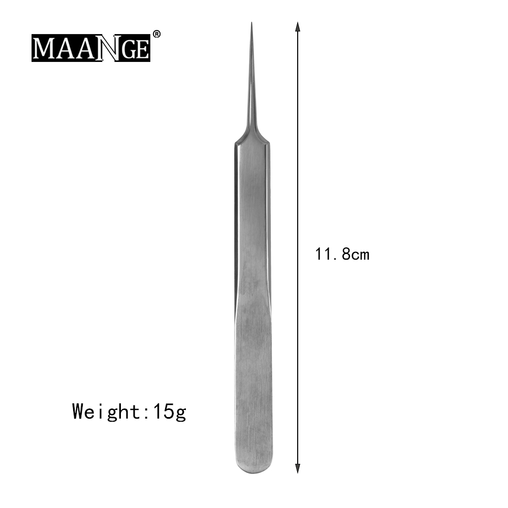 MAANGE 1PCS Blackhead Tweezer Stainless Steel Needles Acne Straight False Blackhead Cell Tweezer Extension Makeup Face Care Tool