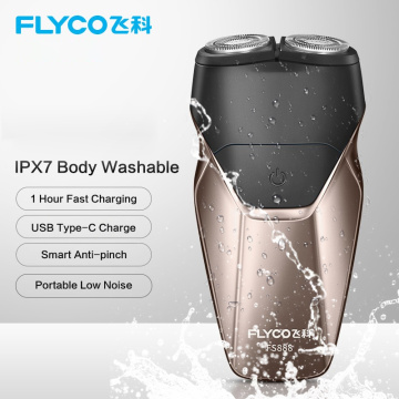 FLYCO Electric Shaver Man Razor Portable Beard Trimmer Head Hair Cleaning Fast Rechargeable Waterproof Cut Hair Machine Beard