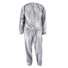 Heavy Duty Fitness Weight Loss Sweat Sauna Suit Exercise Gym Anti-Rip Silver L-4XL