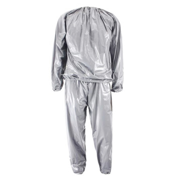 Heavy Duty Fitness Weight Loss Sweat Sauna Suit Exercise Gym Anti-Rip Silver L-4XL