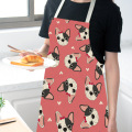 Household Apron Cotton Linen BullDog Dog BBQ Bib Aprons For Women Cooking Baking Restaurant Kitchen Apron Pinafore Cleaning Tool