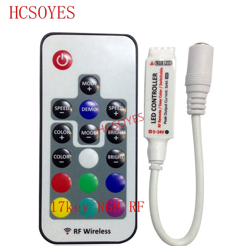 DC5V-24V 17key usb /17key rgb rf /10key/20key IR RF RGB led controller 433MHz wireless signal control for Point light source