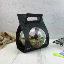 Custom Take-away Paper Holder for Salad Plastic Ball