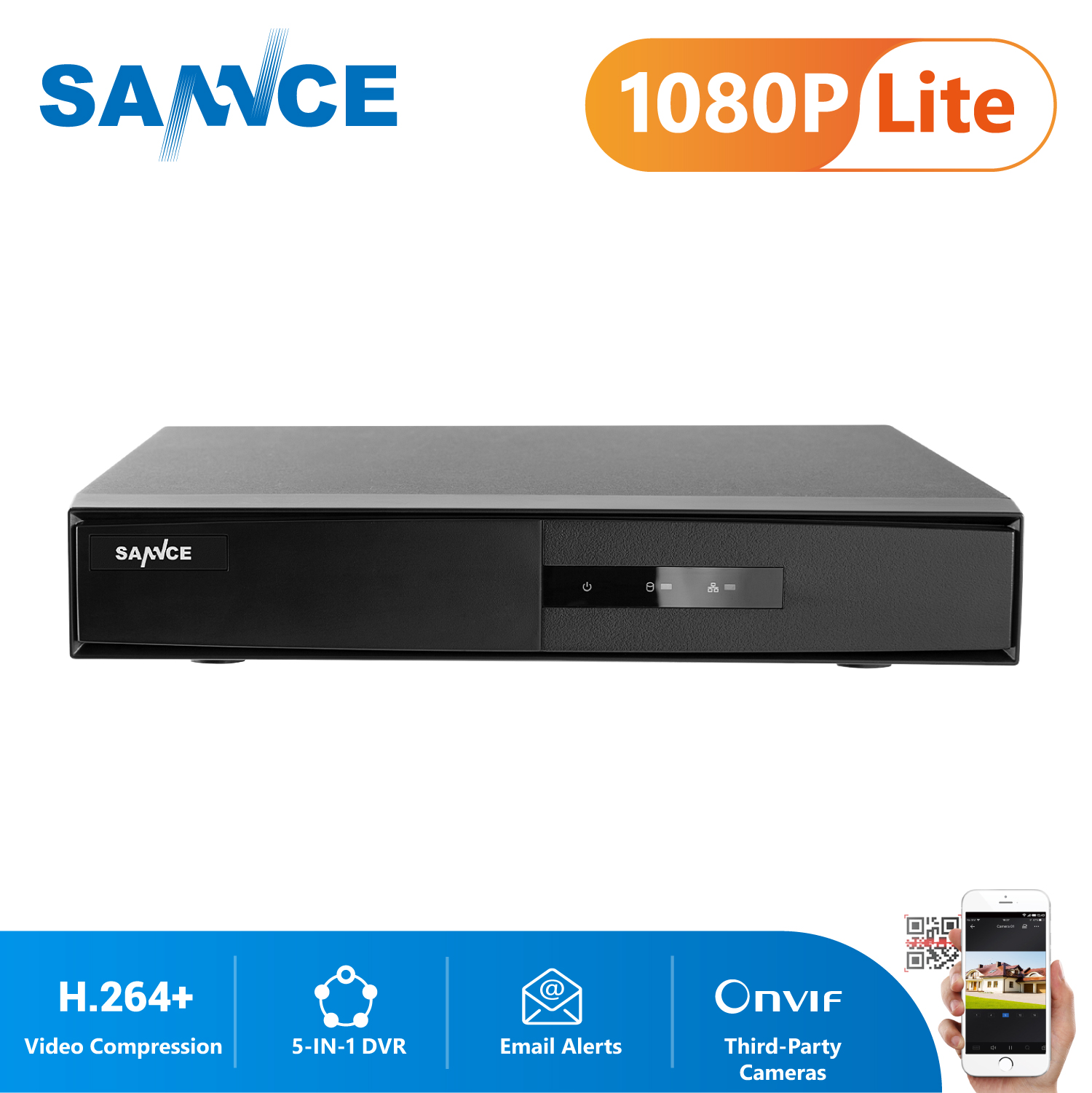 SANNCE 4/8/16 Channel Digital Video Recorder Full 1080N CCTV DVR H.264 1080P Output 4ch CCTV Surveillance DVR