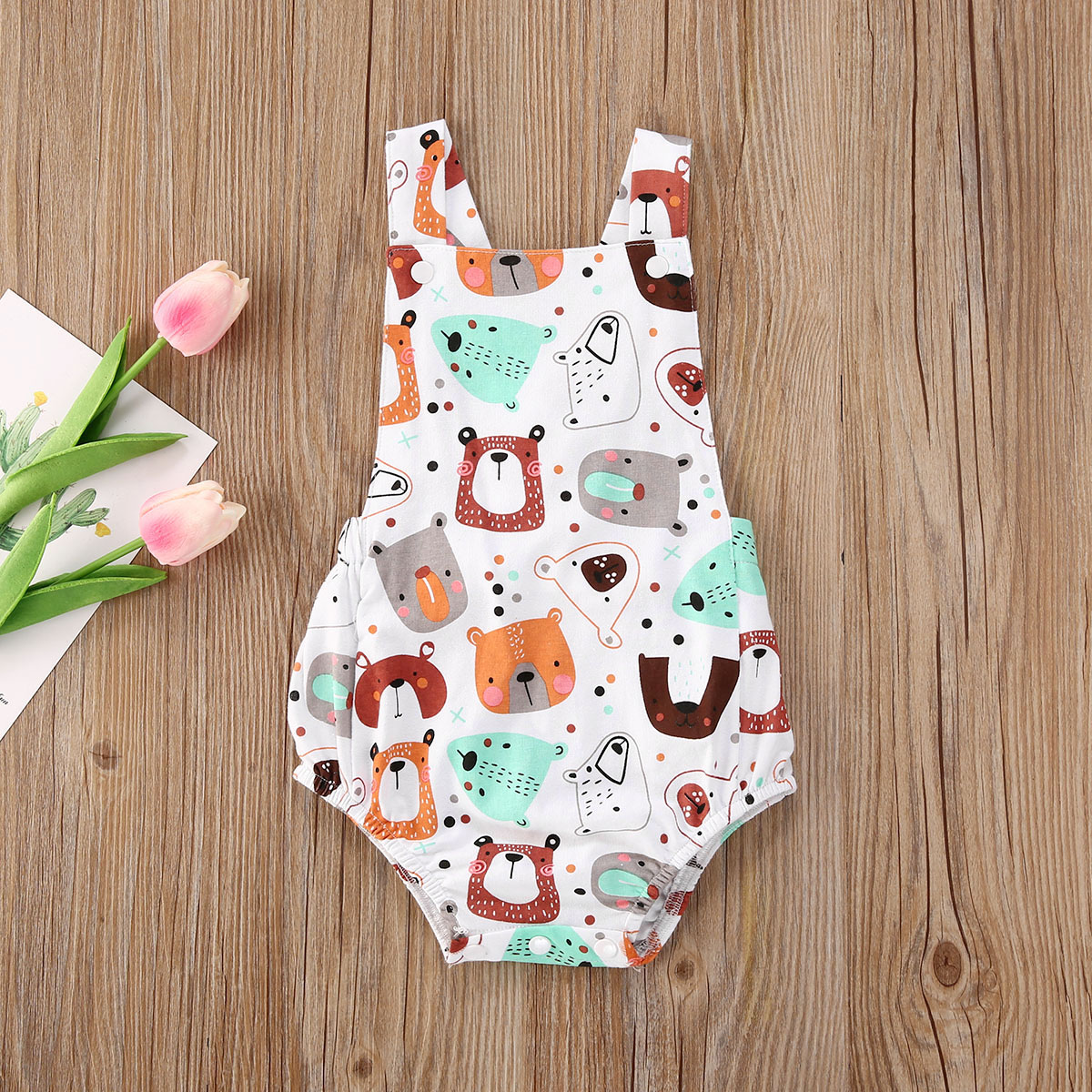 Newborn Kids Baby Girls Boys Sleeveless Romper Animals Jumpsuit Playsuit Sunsuit One-Pieces Summer Clothes Outfits 0-18 M