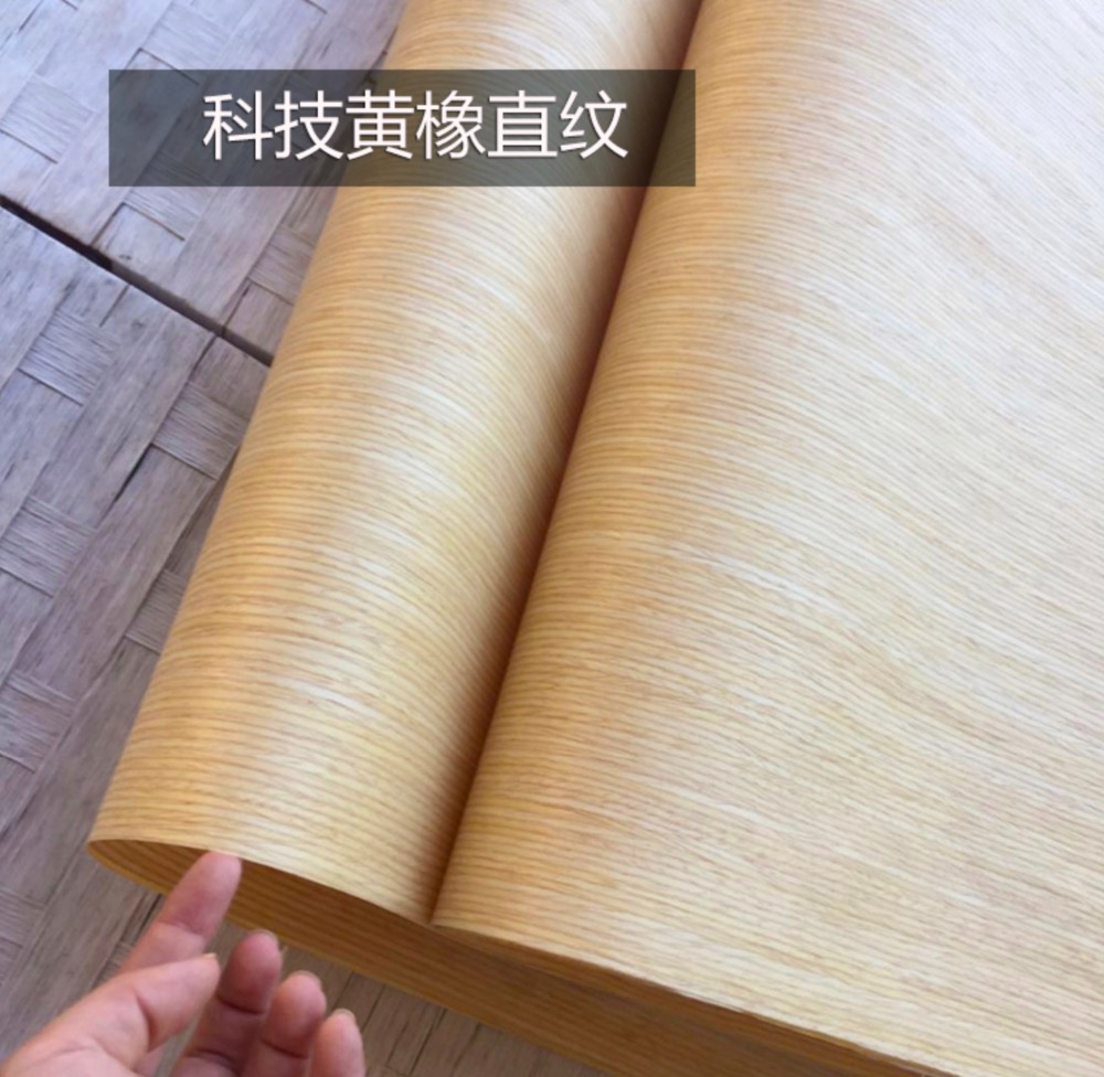 Width:62cm L:2.5Meters Thickness:0.25mm Technology Straight Grain Yellow Oak Bark Veneer