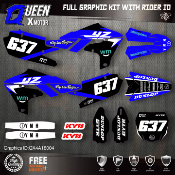 QUEEN X MOTOR Custom Team Graphics Backgrounds Decals 3M Stickers Kit For YAMAHA 2019-2021 YZ250F 2018-2021 YZ450F 004