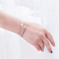 New Simple Temperament Leaf Fashion Bracelets 925 Sterling Silver Jewelry Personality Fresh Olive Leaf Opening Bangles SB178