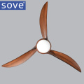 52 inch LED Brown DC 30w village ceiling fans with lights minimalist dining room living room ceiling fan with remote control