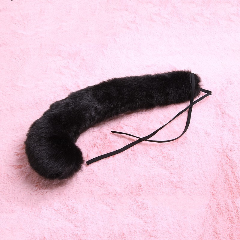 50cm Novetly Realistic Faux Fur Fox Tail Adjustable Strap Sexy Fluffy Cat Tails Halloween Party Cosplay Costume Props