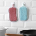 Microfiber Double-Sided Dish Scrub Sponge, 4 Pack Washing Up Cleaner Heavy Duty Scouring Pads Household Cleaning Wash Cloth Reus