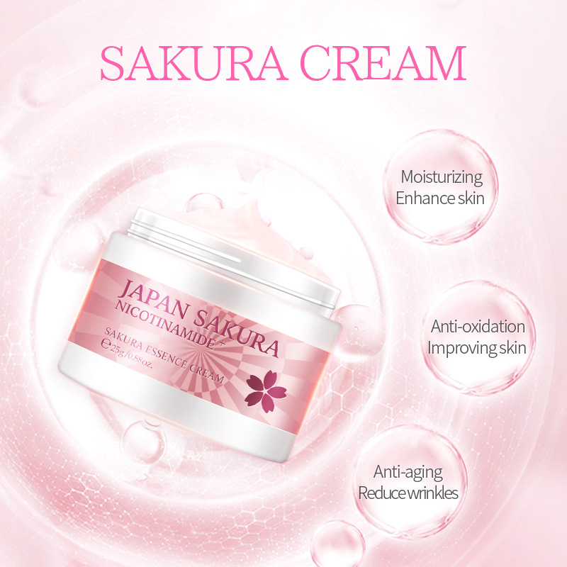 Japan Sakura Essence Face Cream For Face Moisturizer Anti Wrinkle Anti Aging Serum Vitamin C whitening Cream Skin Care 25g