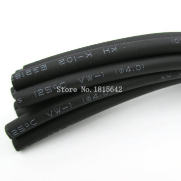 5 Meters/LOT Black 4mm Heat Shrink Heatshrink Heat Shrinkable Tubing Tube Sleeving Wrap Wire Black Color