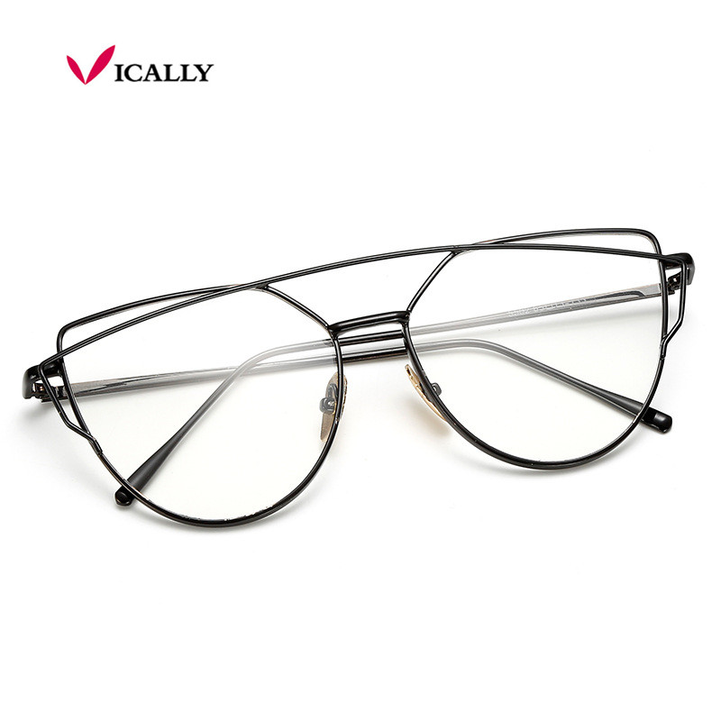 Gold Metal Frame Eyeglasses For Women Female Vintage Glasses Clear Lens Optical Frames oculos de grau Unisex NO Degrees