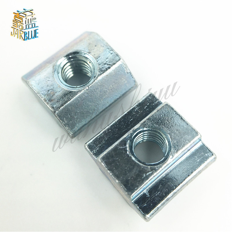 50pcs/lot T Sliding Hammer Nut block Square nuts M5 M4 Nut 2020 Aluminum Profile slot 6 Zinc Coated Plate Aluminum Accessories