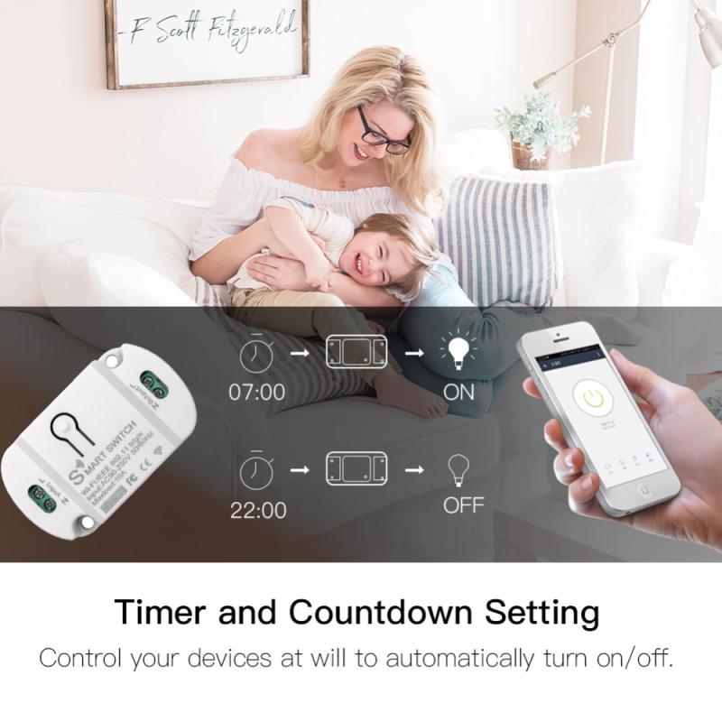 New 10A Wifi Switch for Tuya Smart life App Timer Smart Home Automation Voice control Work with Alexa Google Home
