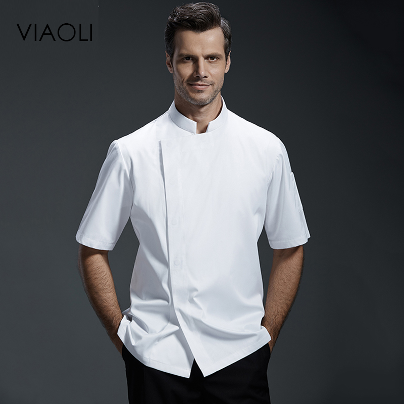 Viaoli Quality Chef Working Uniform Clothing Long Sleeve Men Food Services Cooking Clothes JacketsCoat Uniform Hotel Kitchen070