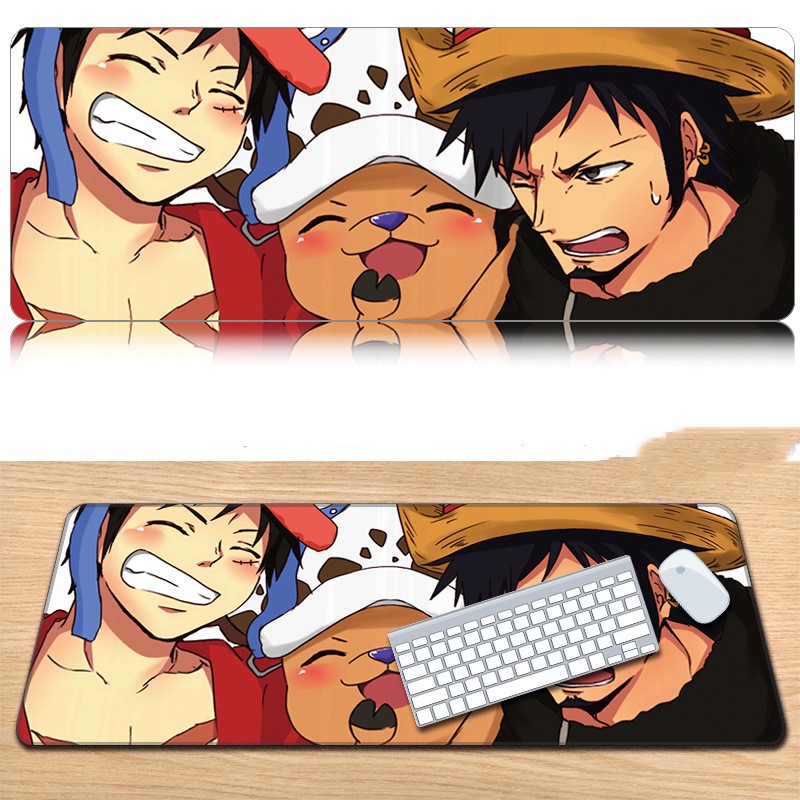 One Piece Monkey D. Luffy waterproof Compute Mouse Pad Gaming Mousepad Anti-slip Natural Rubber with Locking Edge Mouse Mat