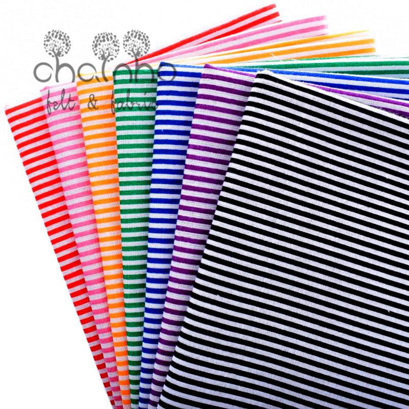 Thin Cotton Fabrics Fat Quarters Tilda Cloth Quilting Scrapbooking Patchwork Pattern 7Pcs Mix Colorful Stripe Fabric 50x50CM