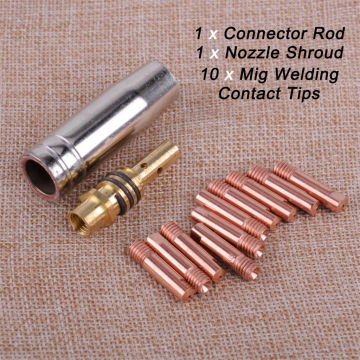 Nozzle Welding Accessories Holder 12pcs/Set MIG/MAG Welding Tips 0.8x25mm