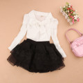 New Spring Autumn Teenage Girls Tops And Blouses School Girl Blouse Shirt Kids Chiffon Red Long Sleeve Bow Baby Blusas JW0552A