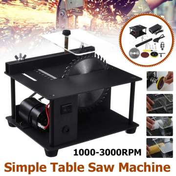 200W Multifunctional Electric Table Saw Adjustable Speed mini Desktop Circular Saw Cutter Set for Wood Plastic Acrylic Cutting