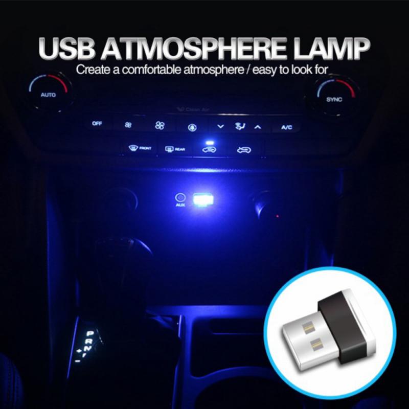 Mini 7-colour USB Decorative Lamp Ambient Lamp Car LED Atmosphere Lights Emergency Lighting Car-styling Auto Interior Lights