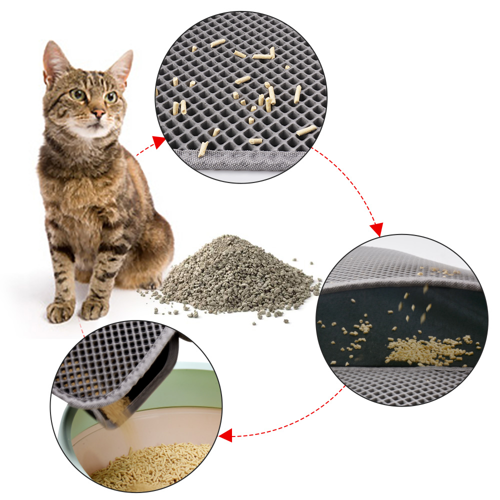 Pet Cat Litter Mat Double Layer Waterproof Litter Cat Pads For Cats House Clean Super Light Easy To Carry Smooth Surface
