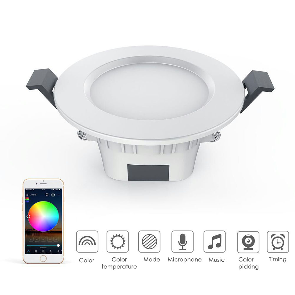 Smart Bulb Downlight Bluetooth LED Magic RGBW Home Lighting Lamp Color Change Dimmable Light Covers for Ceiling Lights