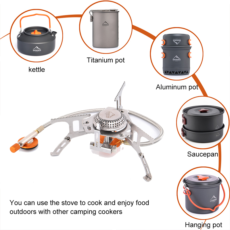 Widesea Outdoor Gas Stove Camping Gas burner Folding Electronic Stove hiking Portable Foldable Split Stoves 3000W