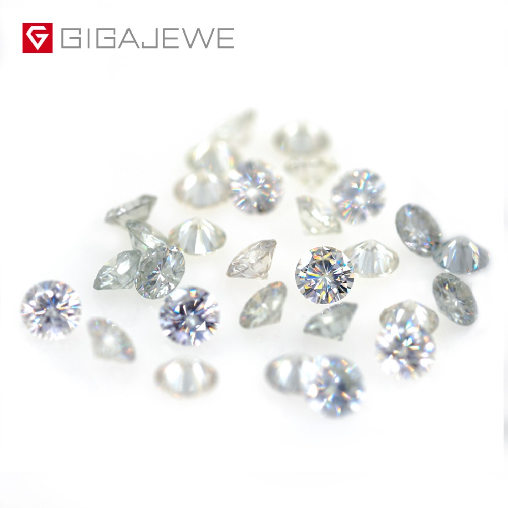 GIGAJEWE IJ Light Yellow 6.5mm 1ct Round Excellent Cut Moissanite Loose Diamond Test Passed Lab Gem For Jewelry Making