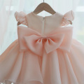 Baby Dress Flower Christening Ball Gown Dress Clothes Girls Princess Dresses Big Bow Girl Beading Party Wedding Birthday Dress