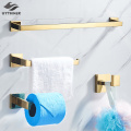 Bathroom Hardware Set Gold Polish Bathrobe Hook Towel Rail Bar Rack Bar Shelf Tissue Paper Holder Bathroom Accessories
